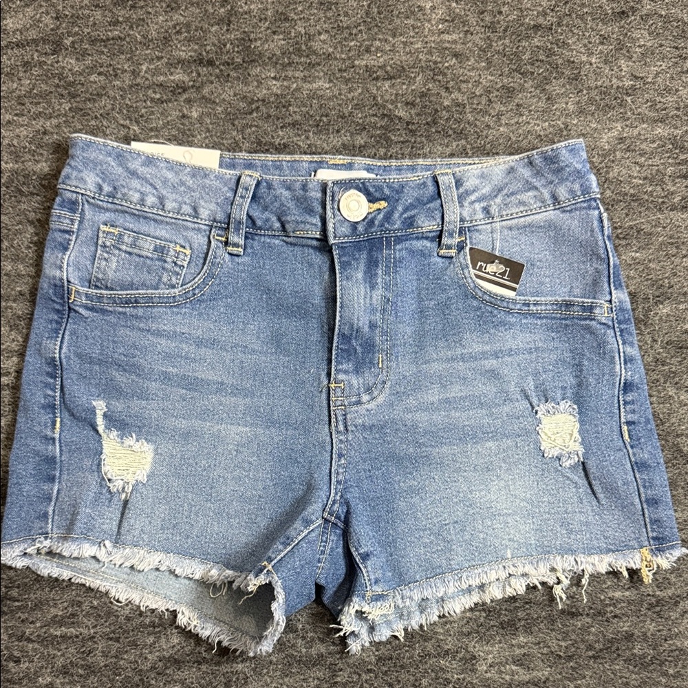 Rue21 Light Blue Distressed Jean Shorts